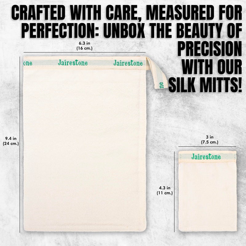 Jairestone Exfoliating Mitt - Body Exfoliator Scrubber - Exfoliating Bath Mitt - Spray Tan & Keratosis Pilaris Remover- Lift Away Dead Skin - Turkish Hammam Glove Exfoliating Kese - Set of 2 Mitts - Image 5